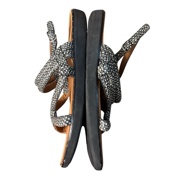 Fitflop Womens Barely Dotted Snake Slingback Sandals Size US 11 Black White - Picture 6 of 9